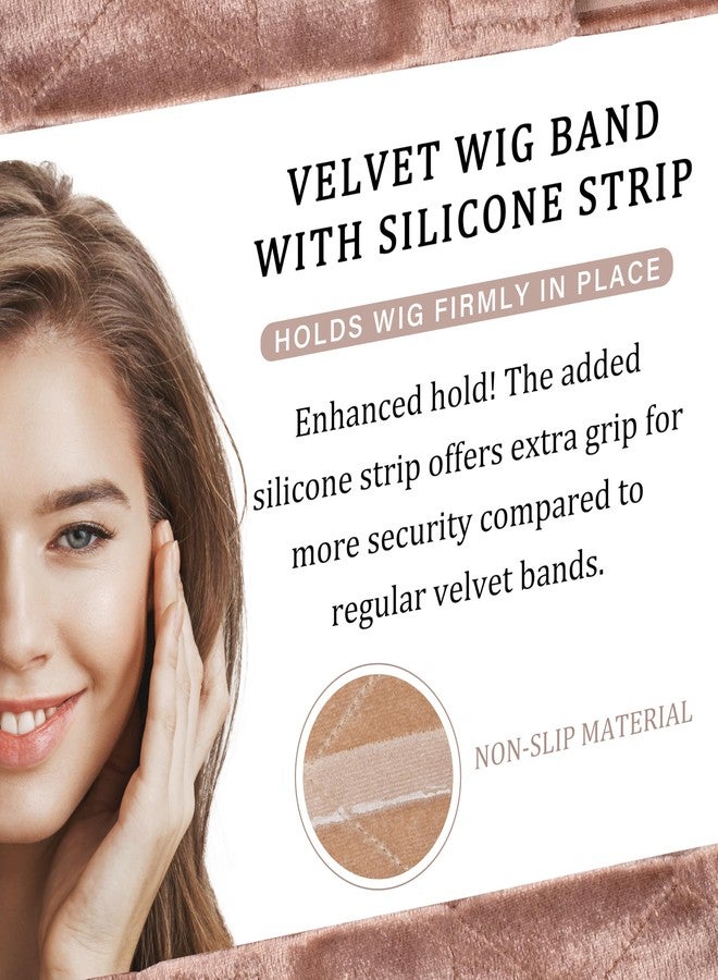 gexworldwide GEX New Wig Band Velvet with Silicone for Keeping Wigs in Place Updated Wig Grip Scarf Head Hair Band Wig Band Adjustable Fastern (Cream) - Image 2